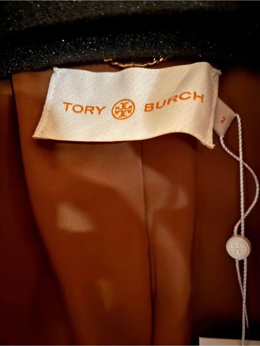 Tory Burch Velvet Button-Front Jacket in Burnt Orange